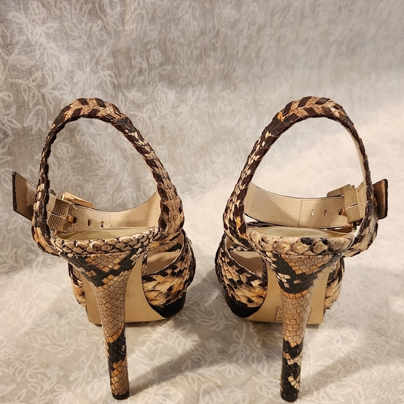 Micheal Kors Limited "Jet Set" Odessa Platform stiletto- Embossed Faux Python - Picture 2 of 11